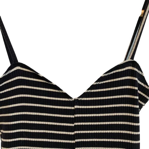 Reformation Black and White Striped Body Con Mini Dress - Picture 2 of 7